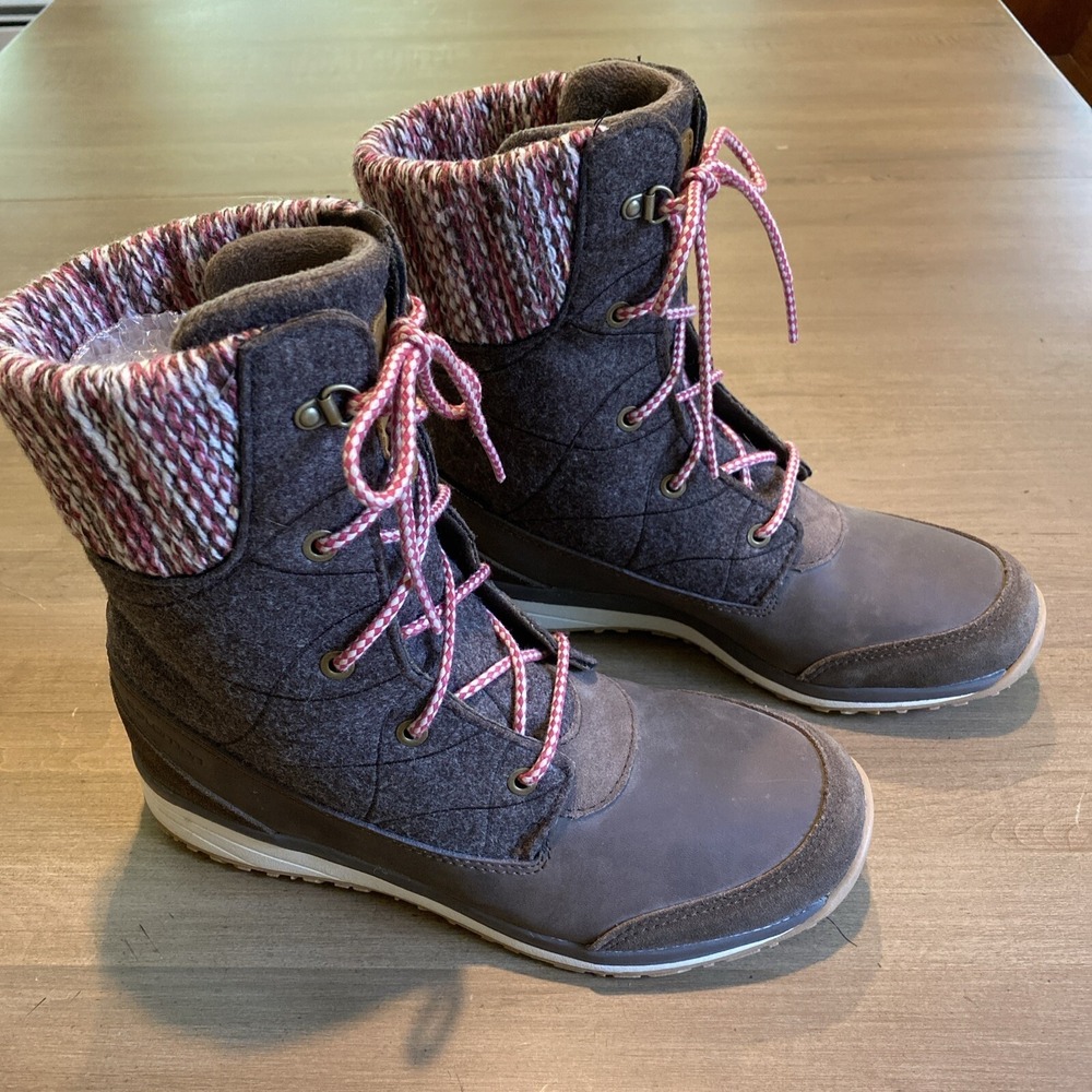Salomon Woman's Trekker Mid Boots Climashield Pink/Brown Size 7.5